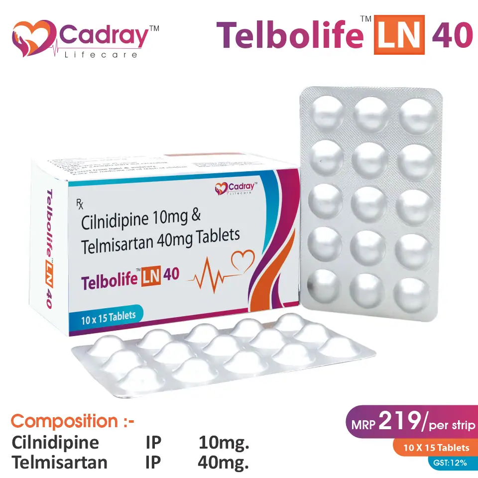 Telmisartan 40mg + Cilnidipine 10mg Tablet | Antihypertensive Care | Best Price for PCD Pharma Franchise